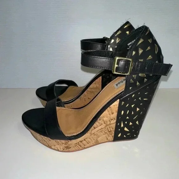 Women's Not Rated Black Wedges Size 7.5 - Picture 6 of 11